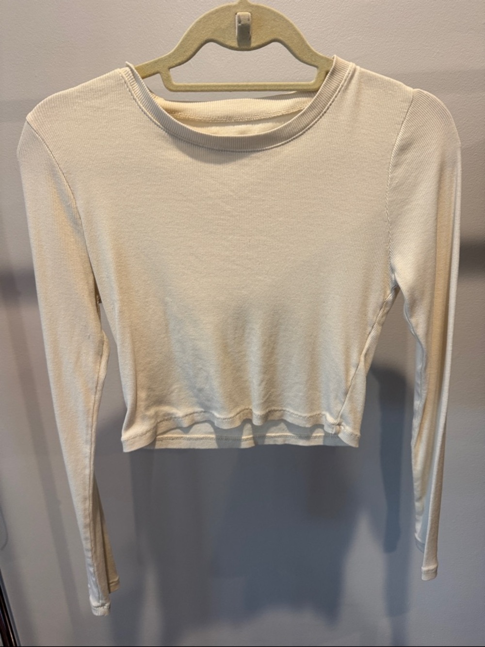 Madewell Cropped Long-Sleeve Thermal Top - Cream